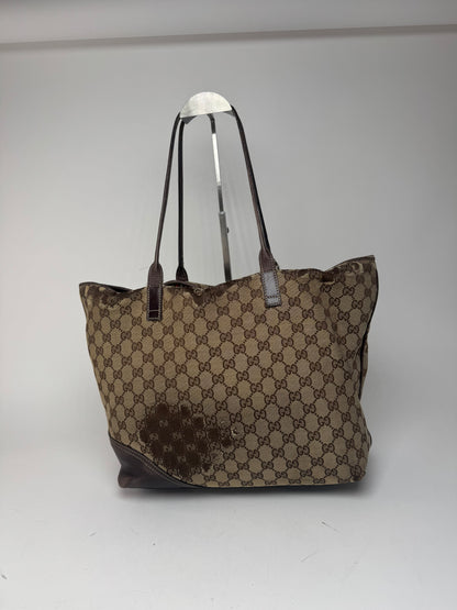Sac cabas vintage Gucci Monogram beige marron