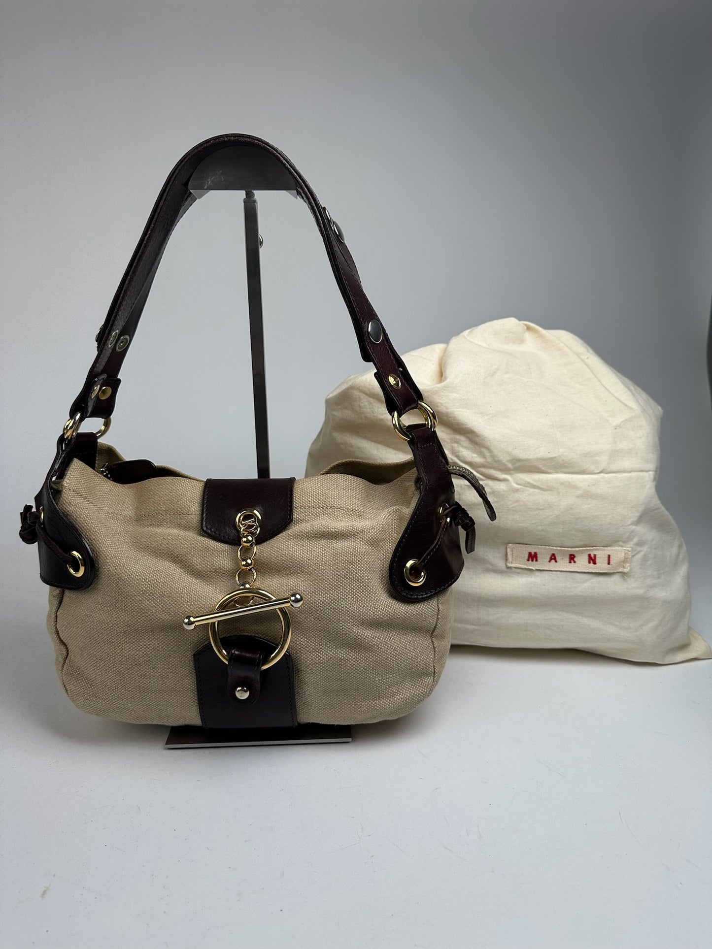 Vintage Marni Handbag Beige Brown