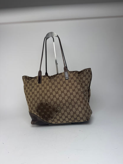 Sac cabas vintage Gucci Monogram beige marron