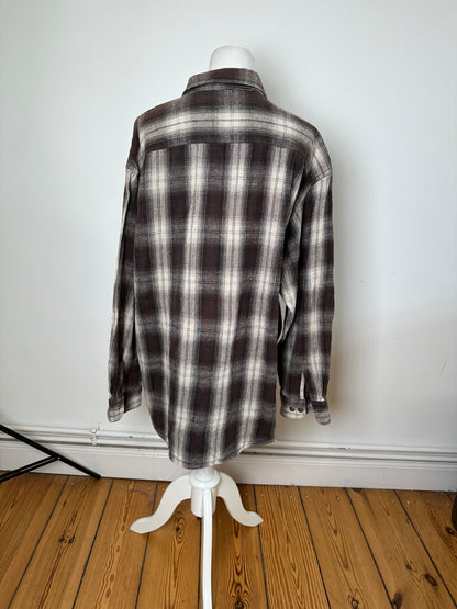 Vintage Kansai Yamamoto Flannel Shirt Brown Cream Black XL