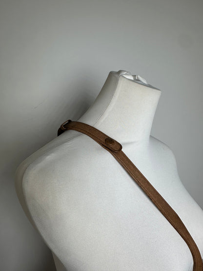 Vintage Givenchy 4G Logo Grained Leather Crossbody Bag Tan