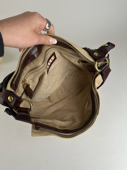 Vintage Marni Handbag Beige Brown