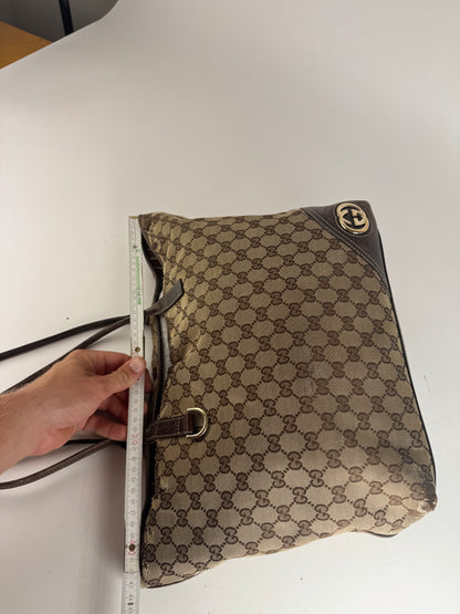 Sac cabas vintage Gucci Monogram beige marron