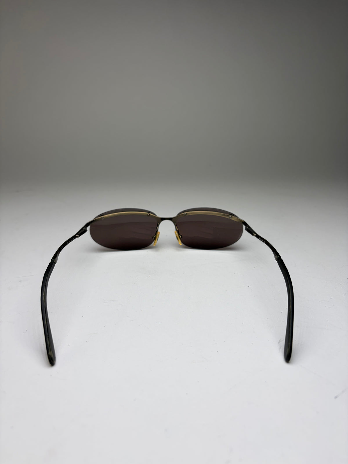 Vintage Celine Triomphe Metal Sunglasses Late 1990s Black Gold