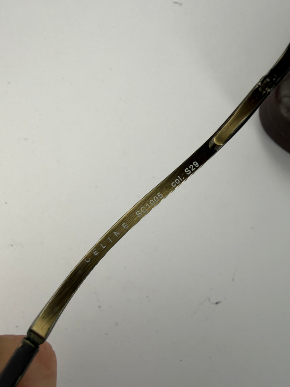 Vintage Celine Triomphe Metal Sunglasses Late 1990s Black Gold
