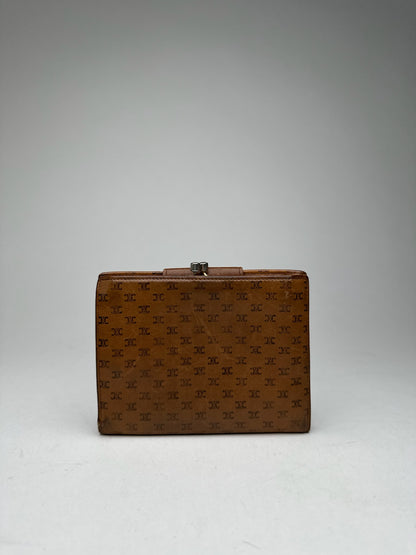 Vintage Celine Paris Monogram Leather wallet brown