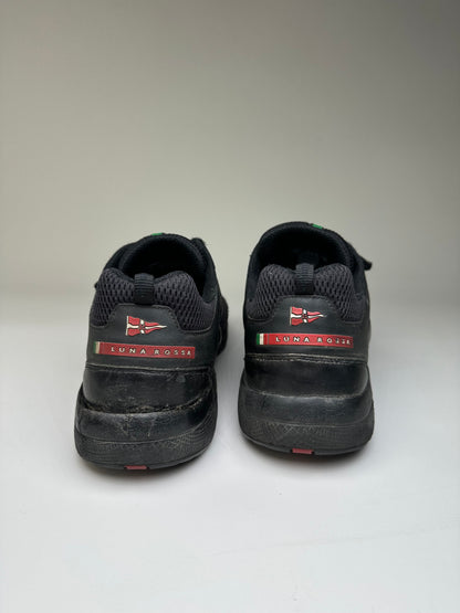 Vintage Prada Luna Rossa Mesh Sneakers Black Silver EU44