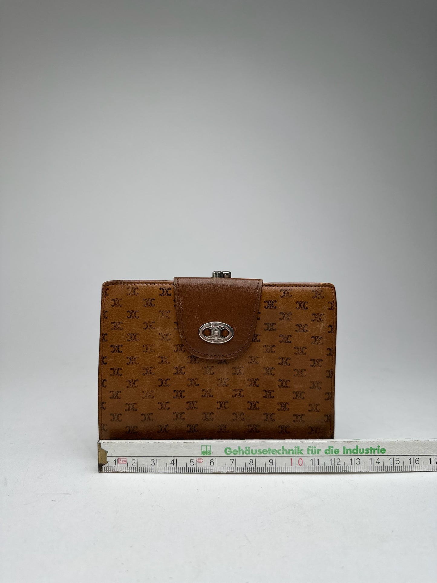Vintage Celine Paris Monogram Leather wallet brown