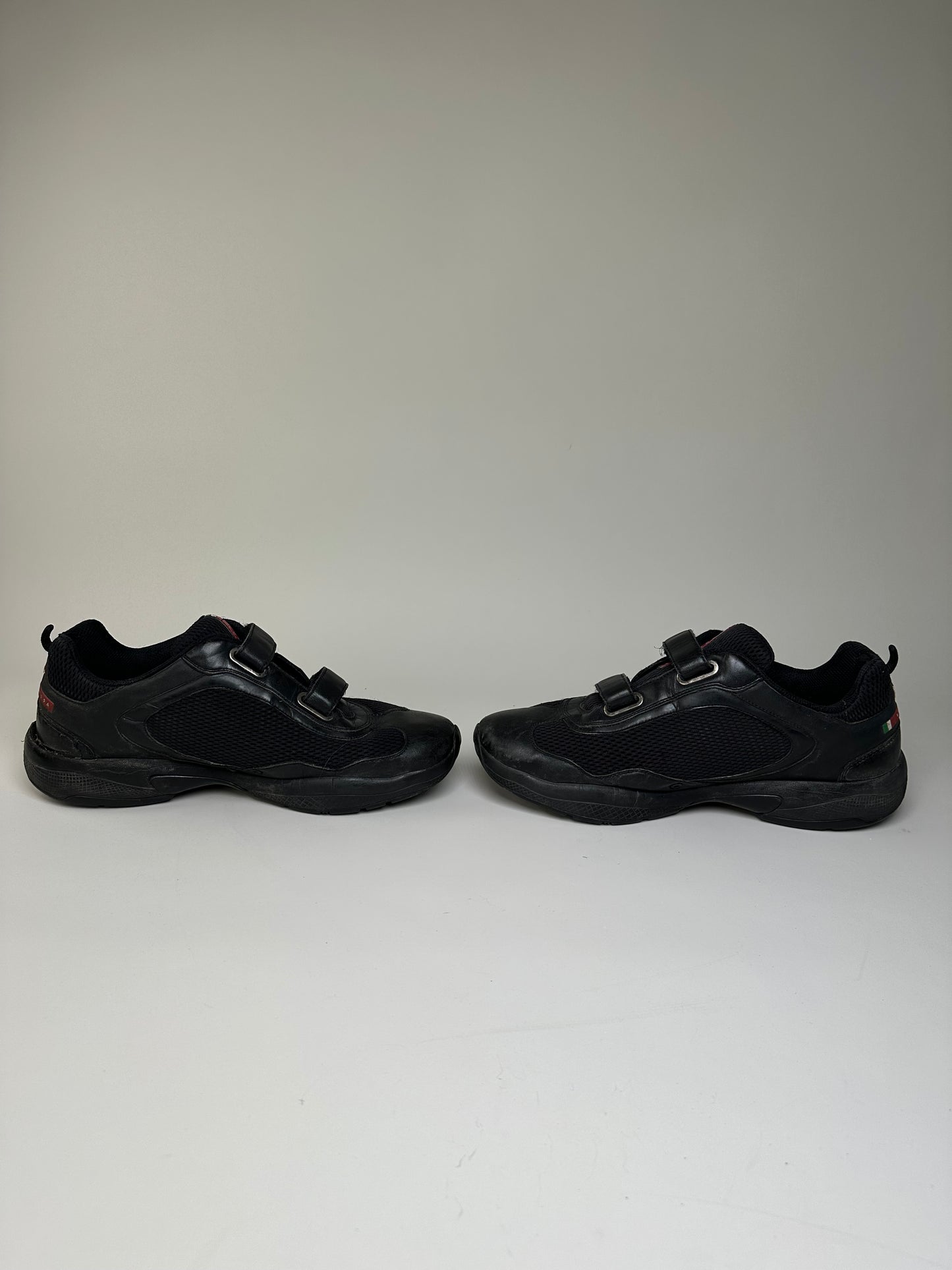 Vintage Prada Luna Rossa Mesh Sneakers Black Silver EU44
