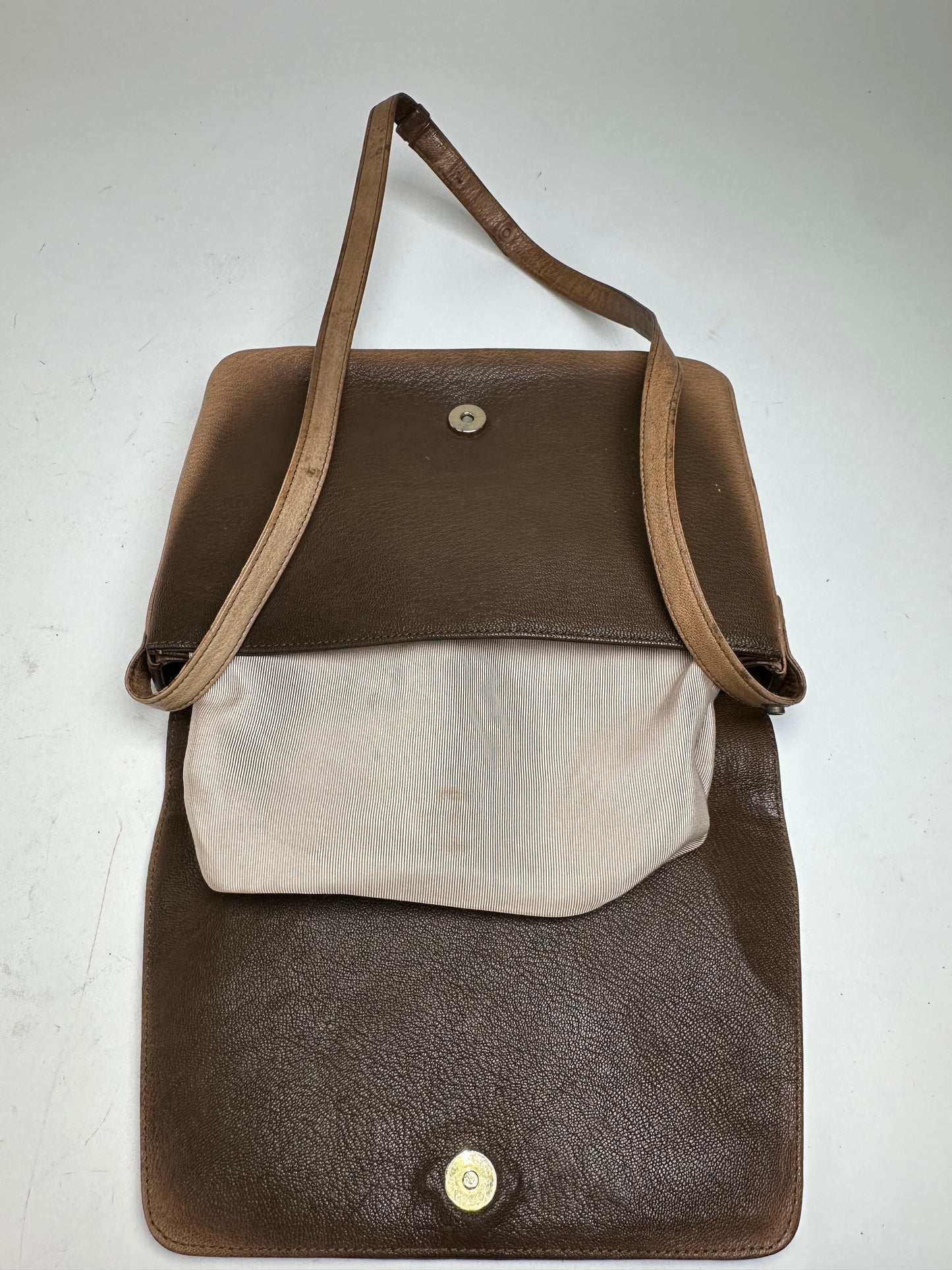Vintage Givenchy 4G Logo Grained Leather Crossbody Bag Tan