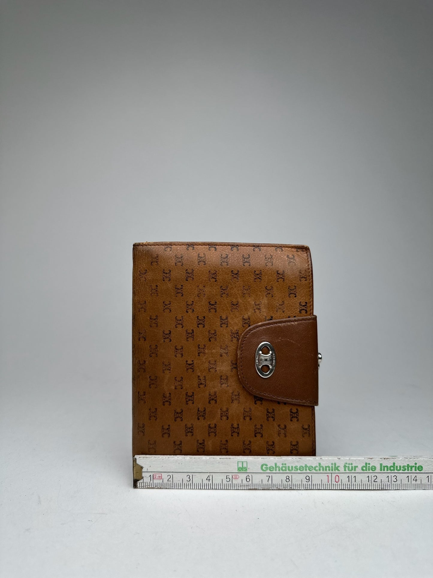 Vintage Celine Paris Monogram Leather wallet brown
