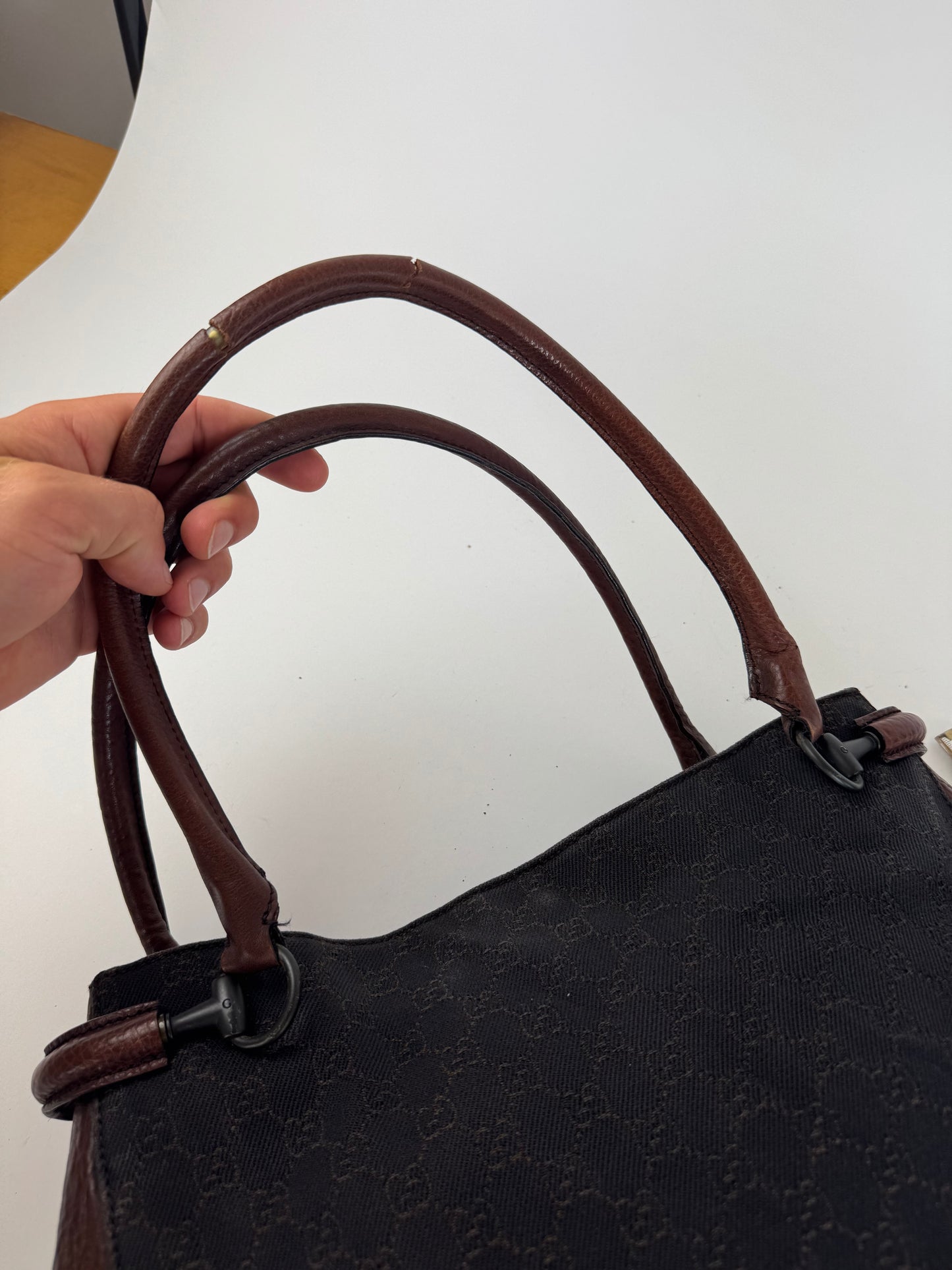 Gucci Monogram Bah Vintage Noir Marron