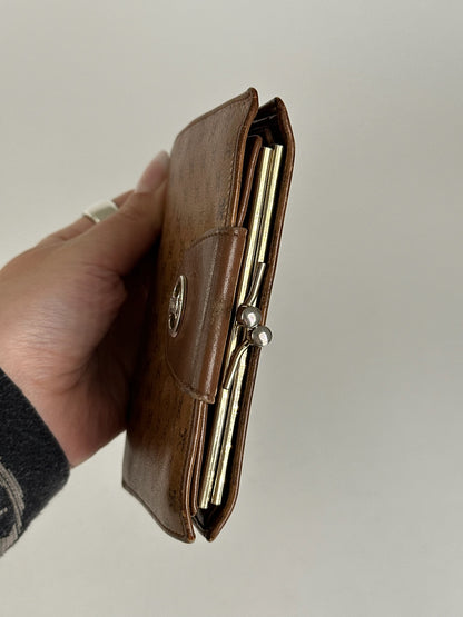 Vintage Celine Paris Monogram Leather wallet brown