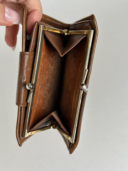 Vintage Celine Paris Monogram Leather wallet brown