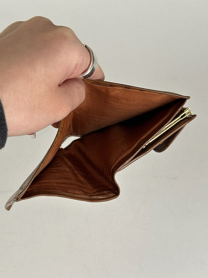 Vintage Celine Paris Monogram Leather wallet brown