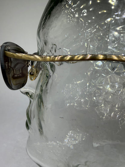 Vintage Celine Triomphe Metal Sunglasses Late 1990s Black Gold