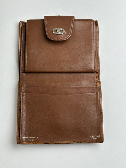 Vintage Celine Paris Monogram Leather wallet brown