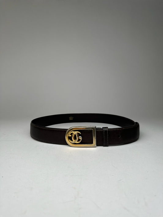 Vintage Gucci GG leather belt brown