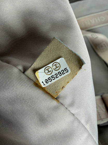 Vintage Chanel Sport Line Nylon Tote c. 2005–2006 Grey Beige Black