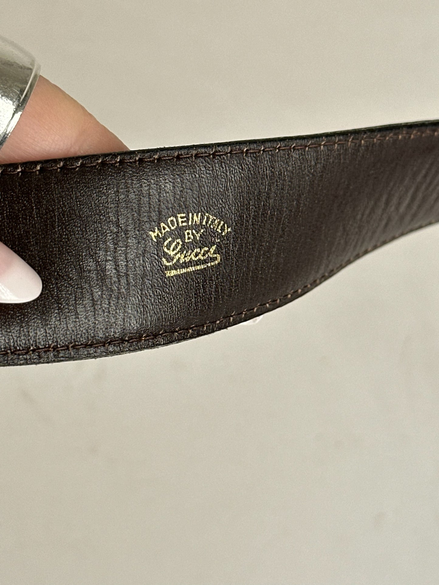 Vintage Gucci GG leather belt brown