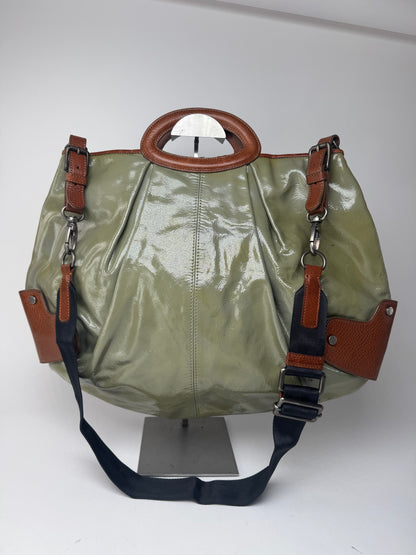 Sac vintage Marni 2Way en cuir verni vert marron