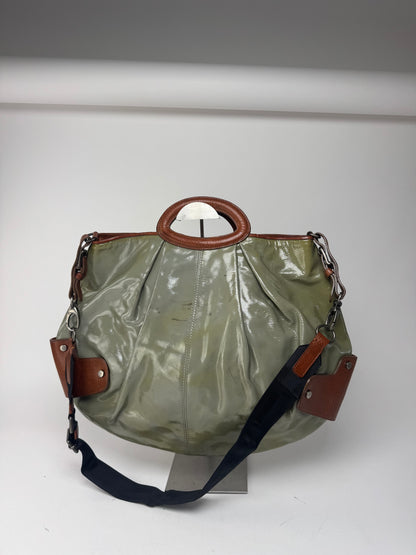 Sac vintage Marni 2Way en cuir verni vert marron