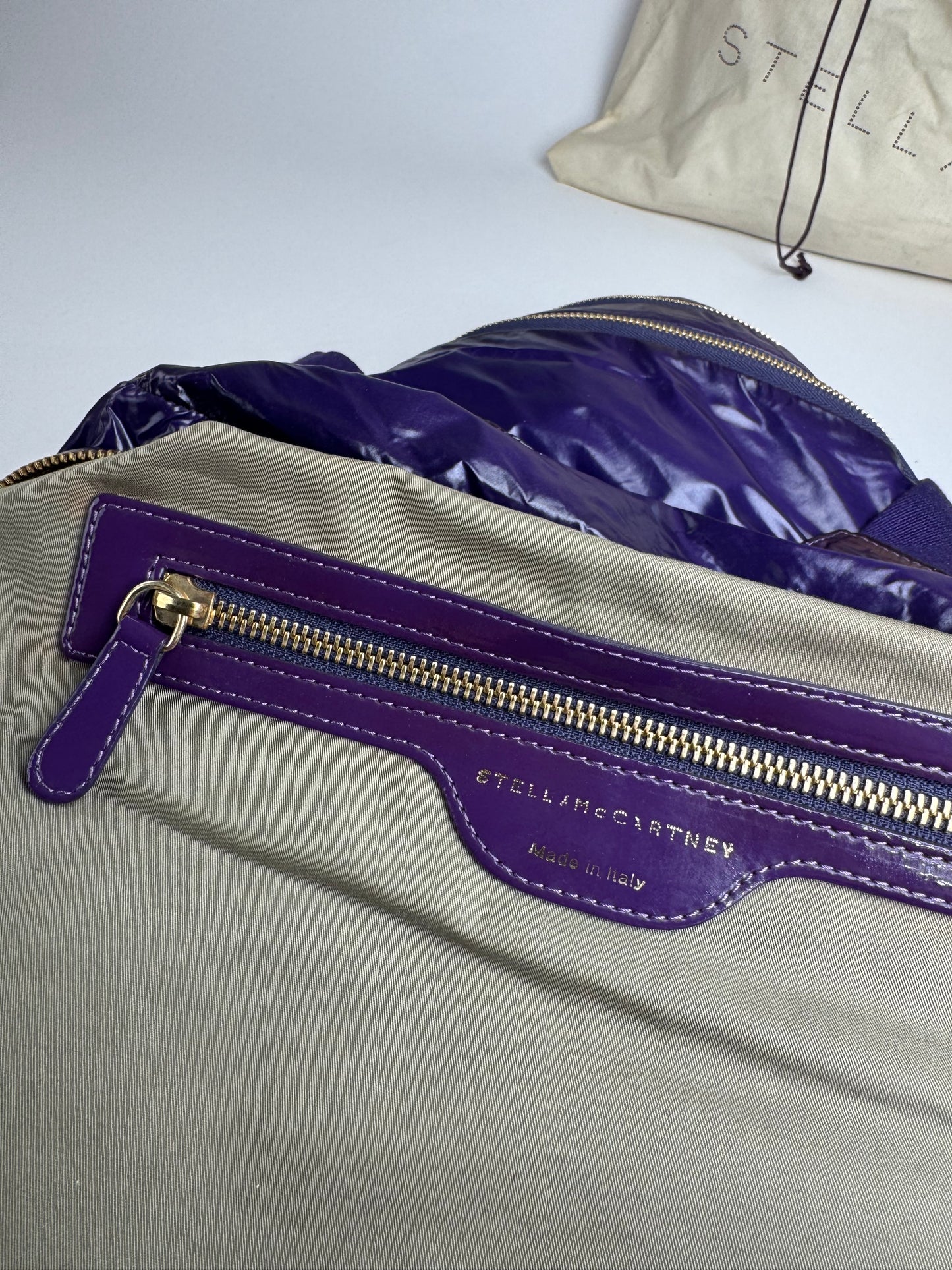 Vintage Stella Mc Cartney Vegan Patent Leather Handbag purple