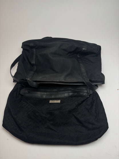 Sac vintage en cuir et coton Bottega Veneta noir