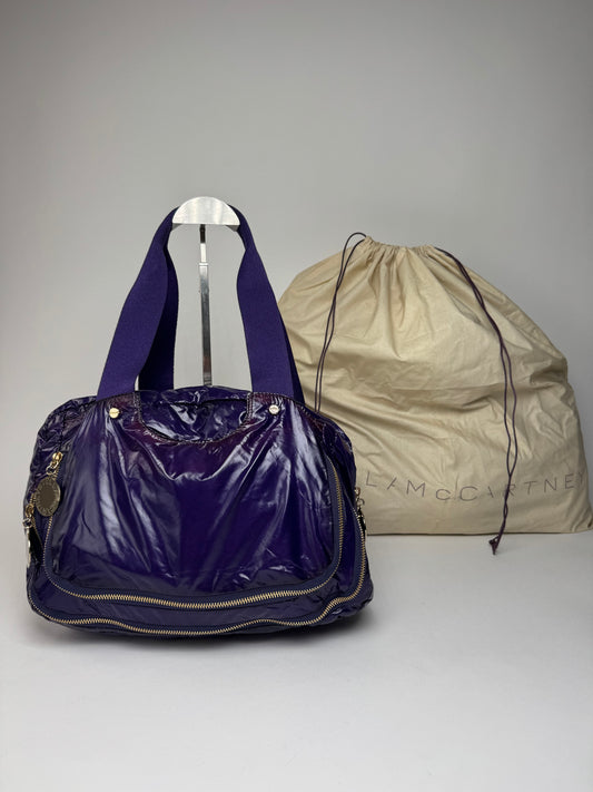 Vintage Stella Mc Cartney Vegan Patent Leather Handbag purple
