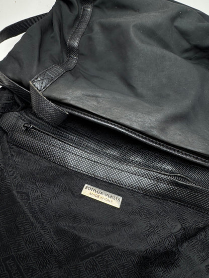 Sac vintage en cuir et coton Bottega Veneta noir
