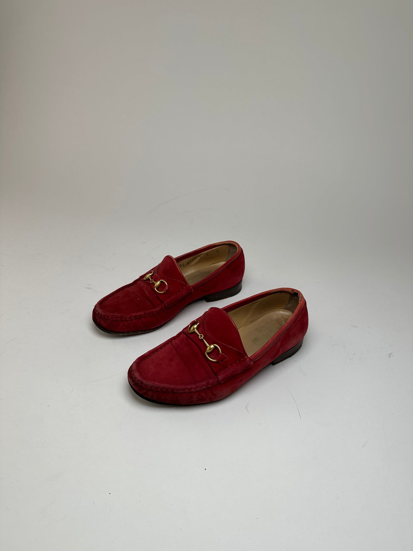 Vintage Gucci Horsebit Suede Loafer Red 36,5