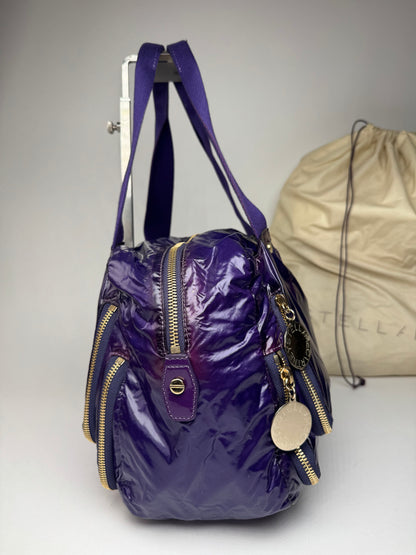 Vintage Stella Mc Cartney Vegan Patent Leather Handbag purple