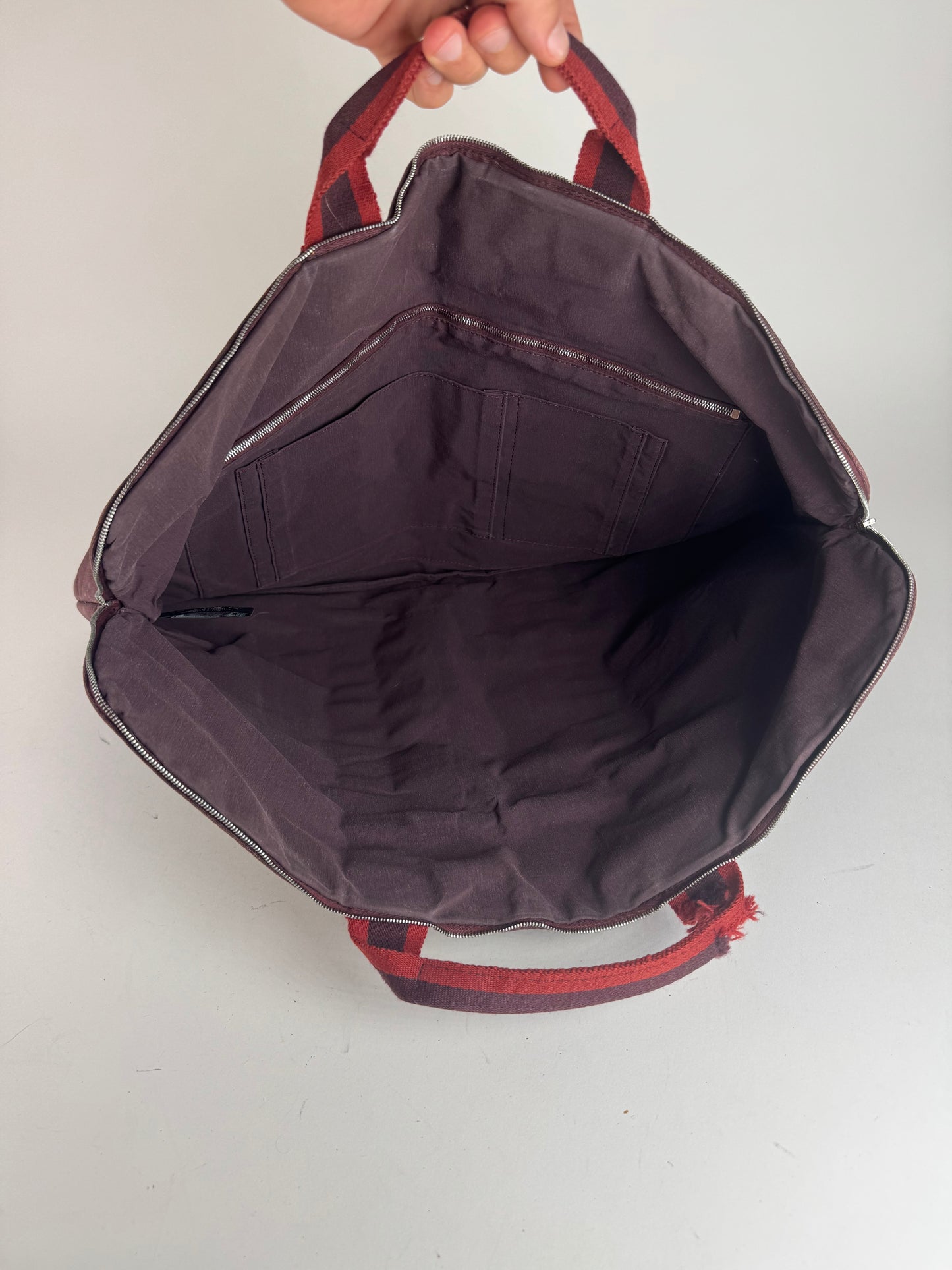 Sac de voyage vintage en toile Hermès violet