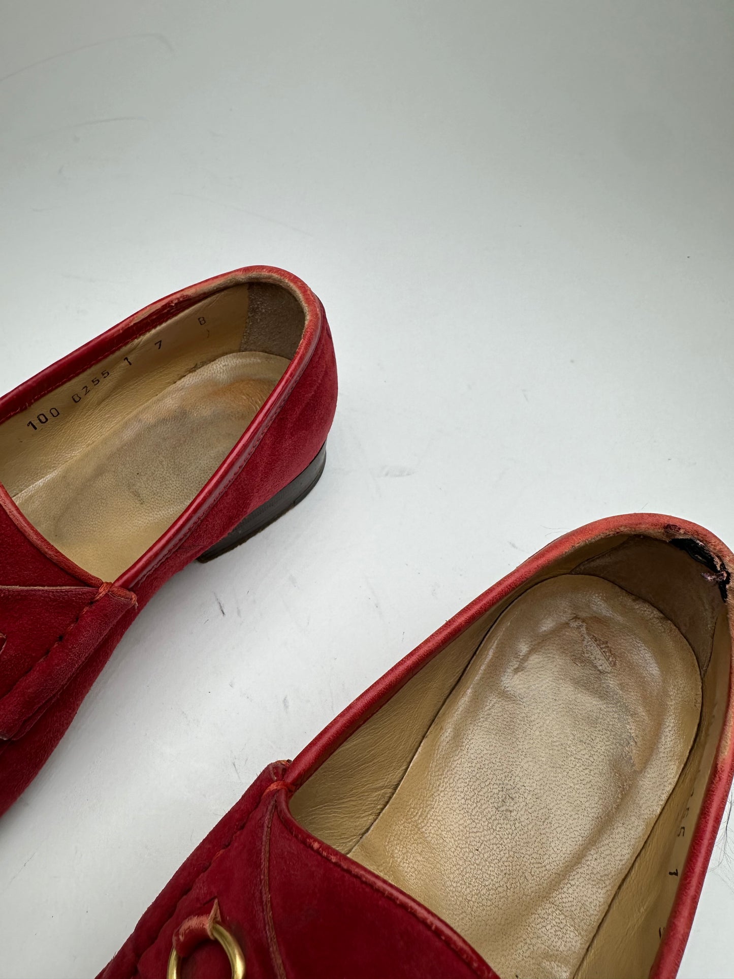 Vintage Gucci Horsebit Suede Loafer Red 36,5