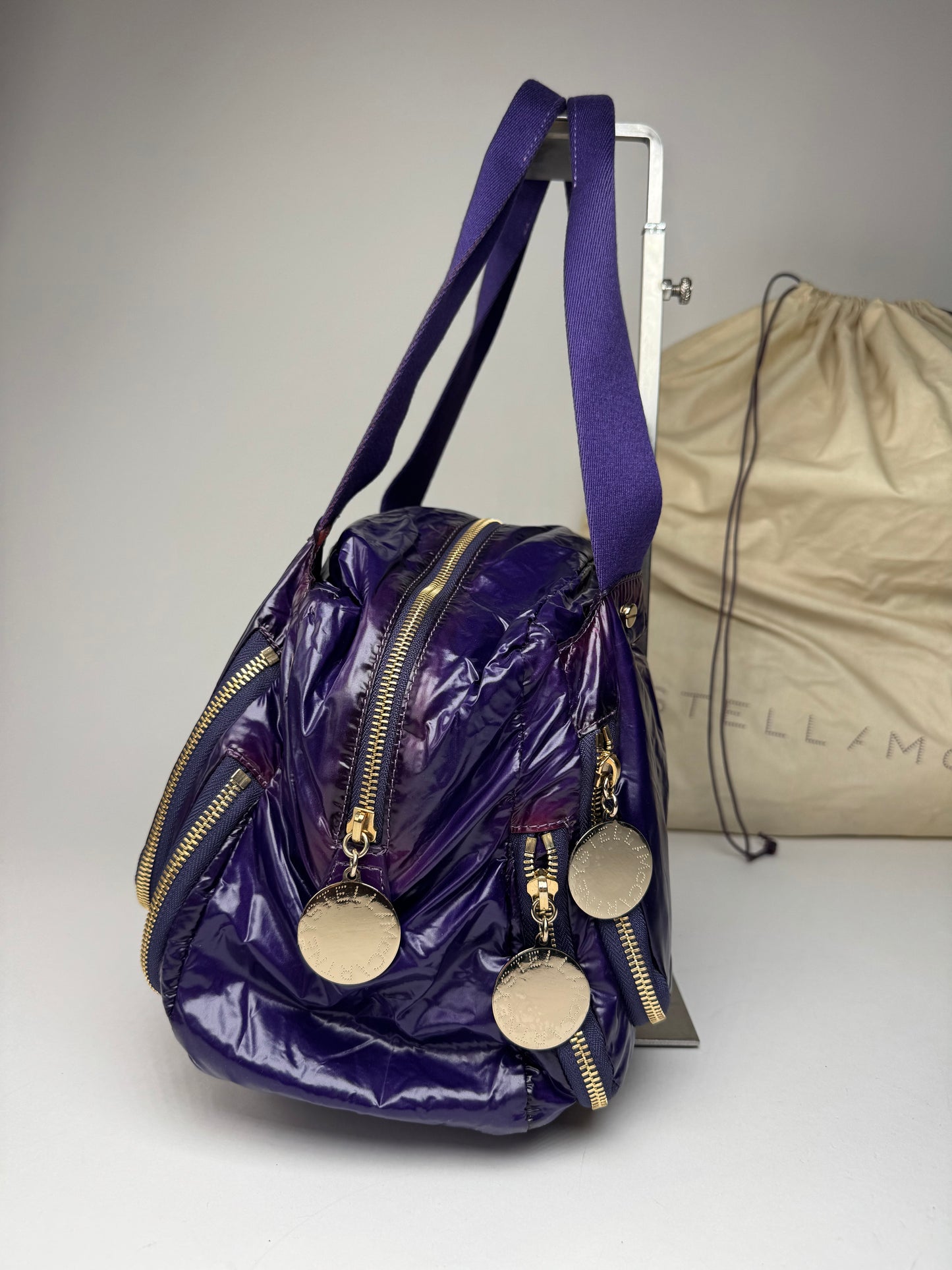 Vintage Stella Mc Cartney Vegan Patent Leather Handbag purple