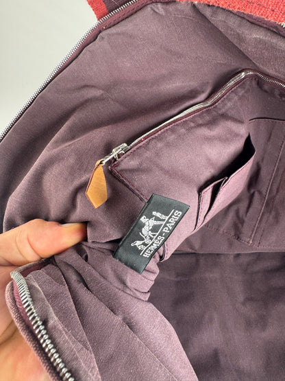 Sac de voyage vintage en toile Hermès violet