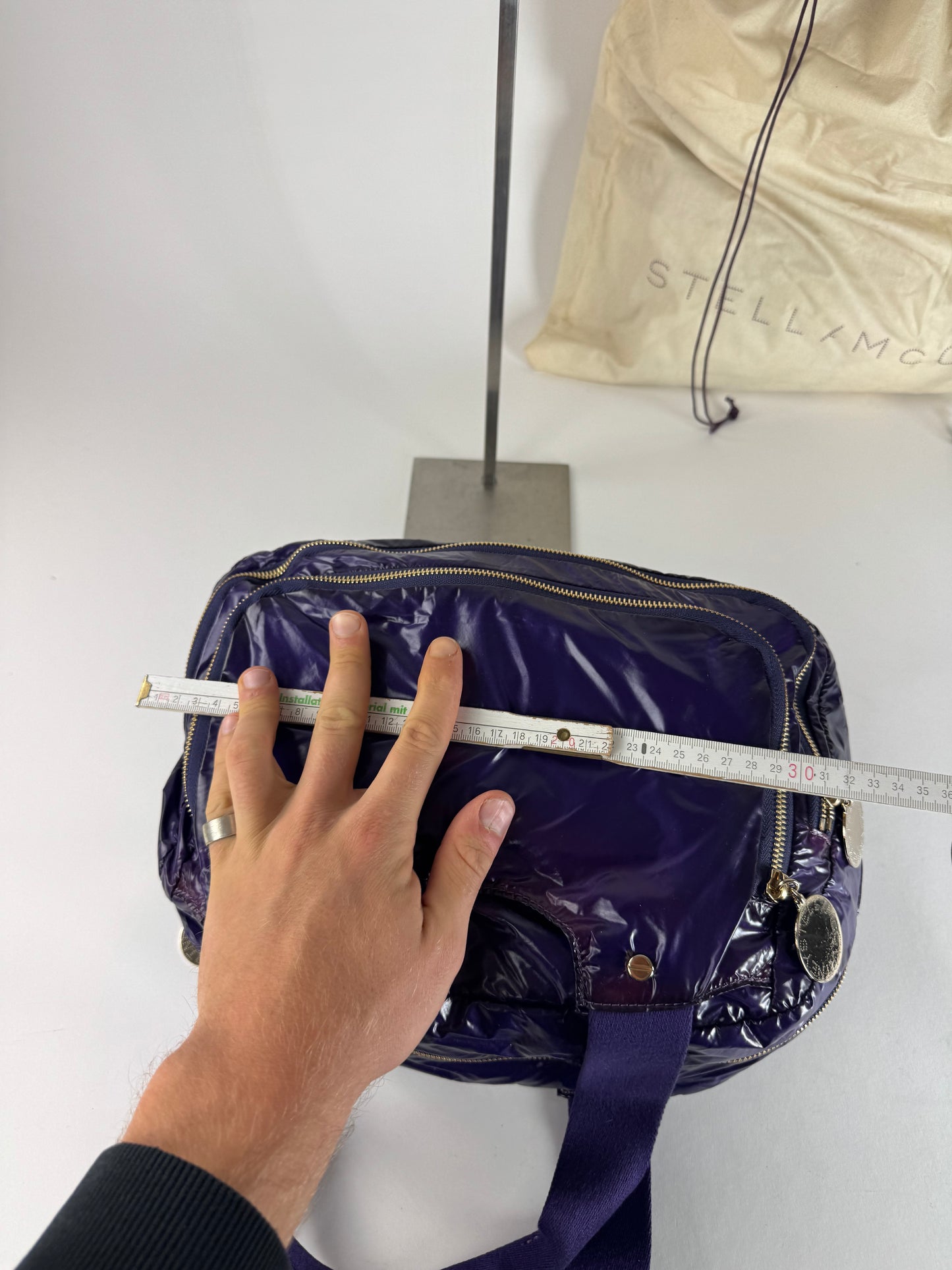 Vintage Stella Mc Cartney Vegan Patent Leather Handbag purple