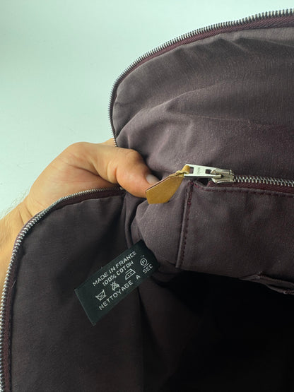 Sac de voyage vintage en toile Hermès violet
