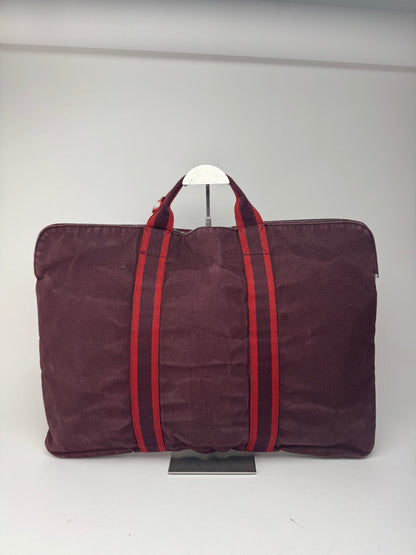 Sac de voyage vintage en toile Hermès violet