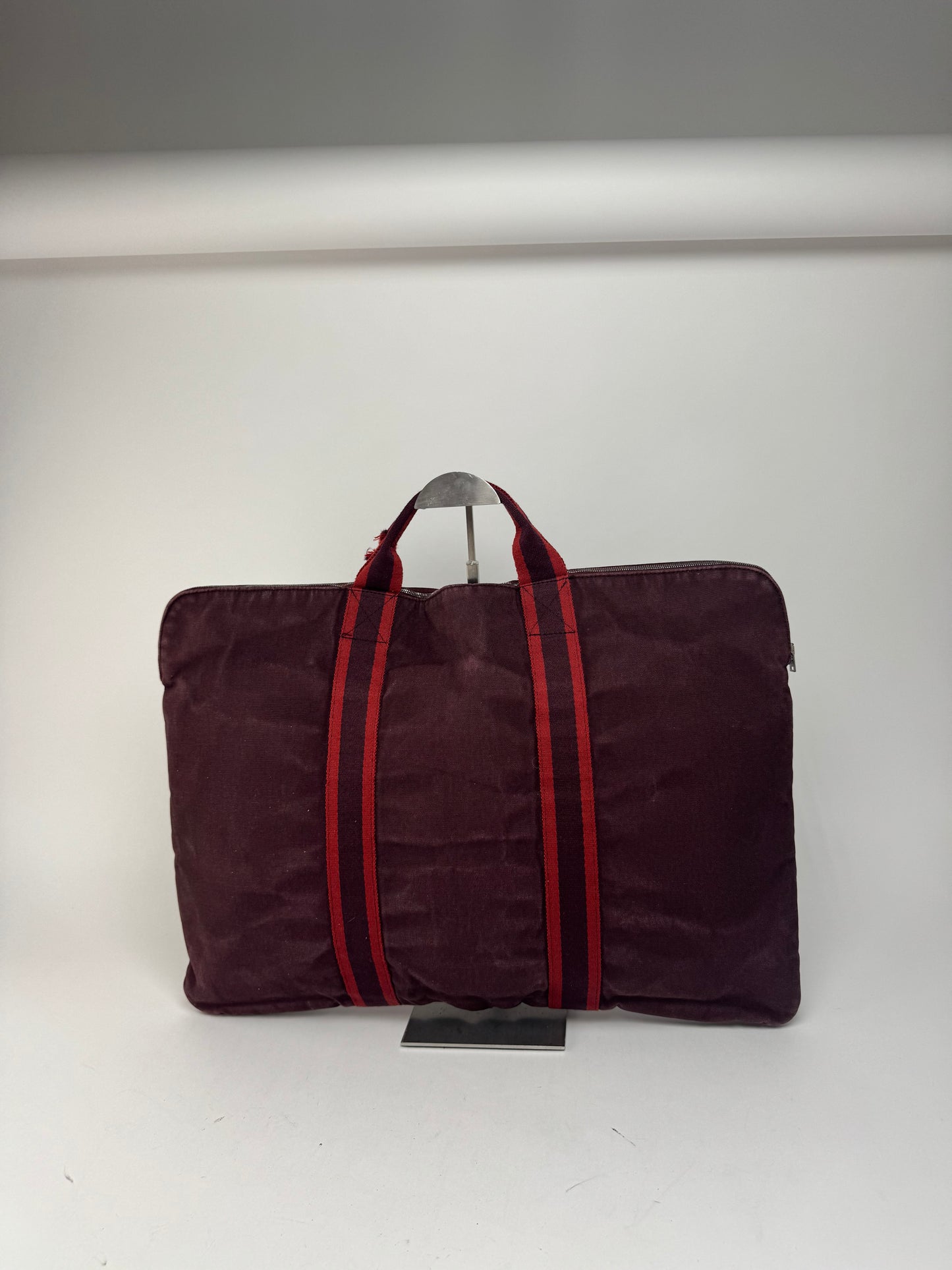 Sac de voyage vintage en toile Hermès violet