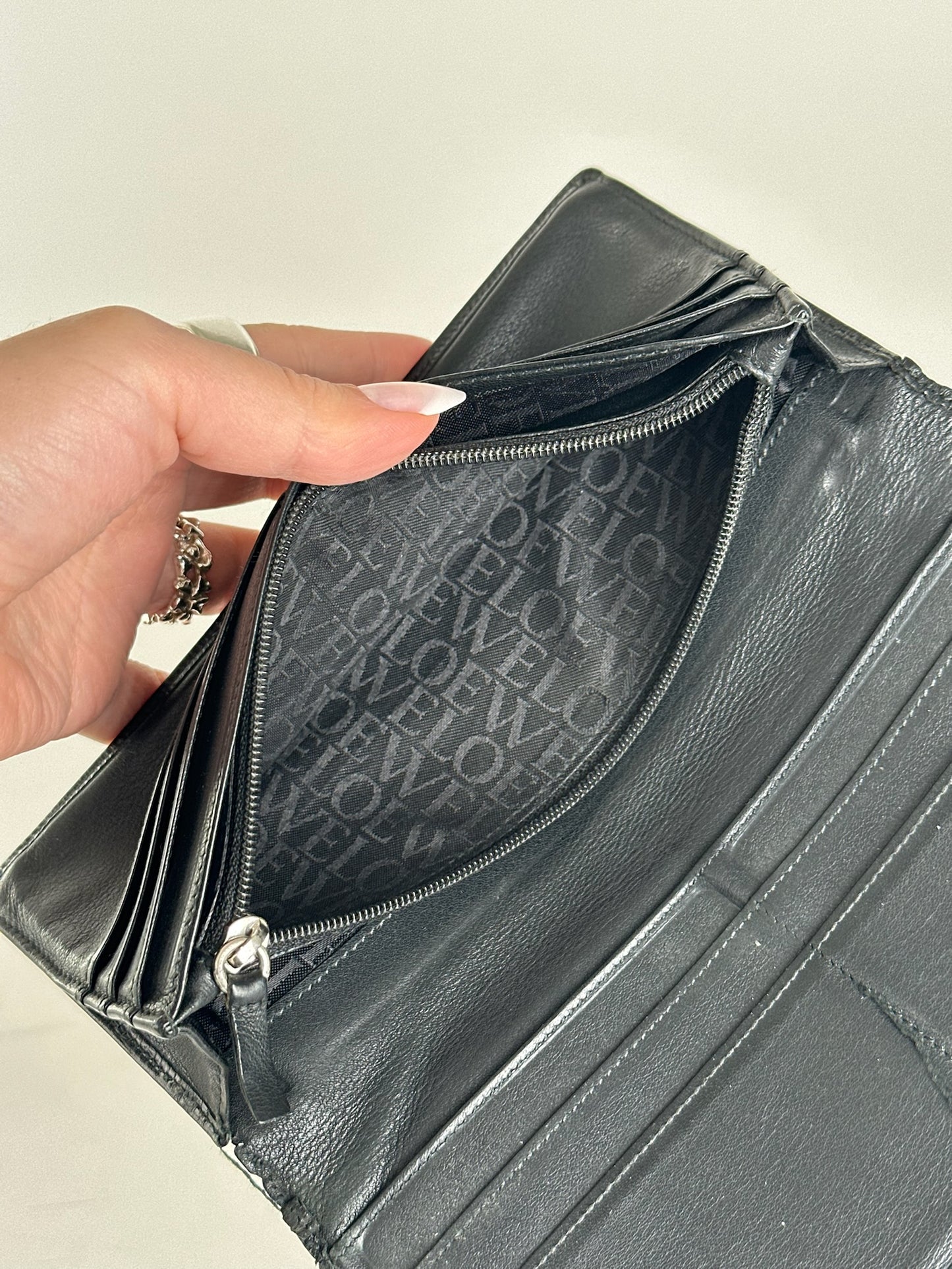 Vintage Loewe Madrid Leather ID holder black