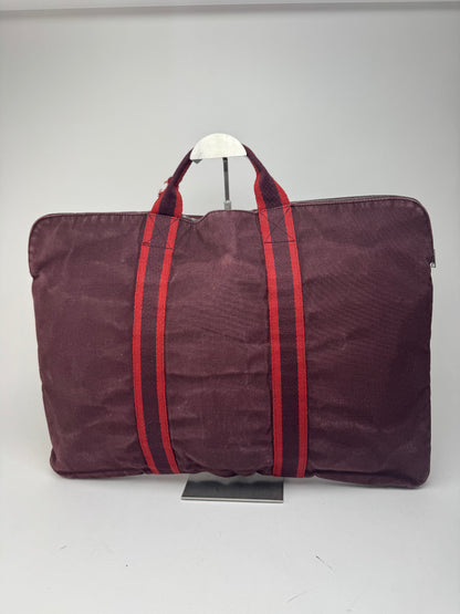 Sac de voyage vintage en toile Hermès violet