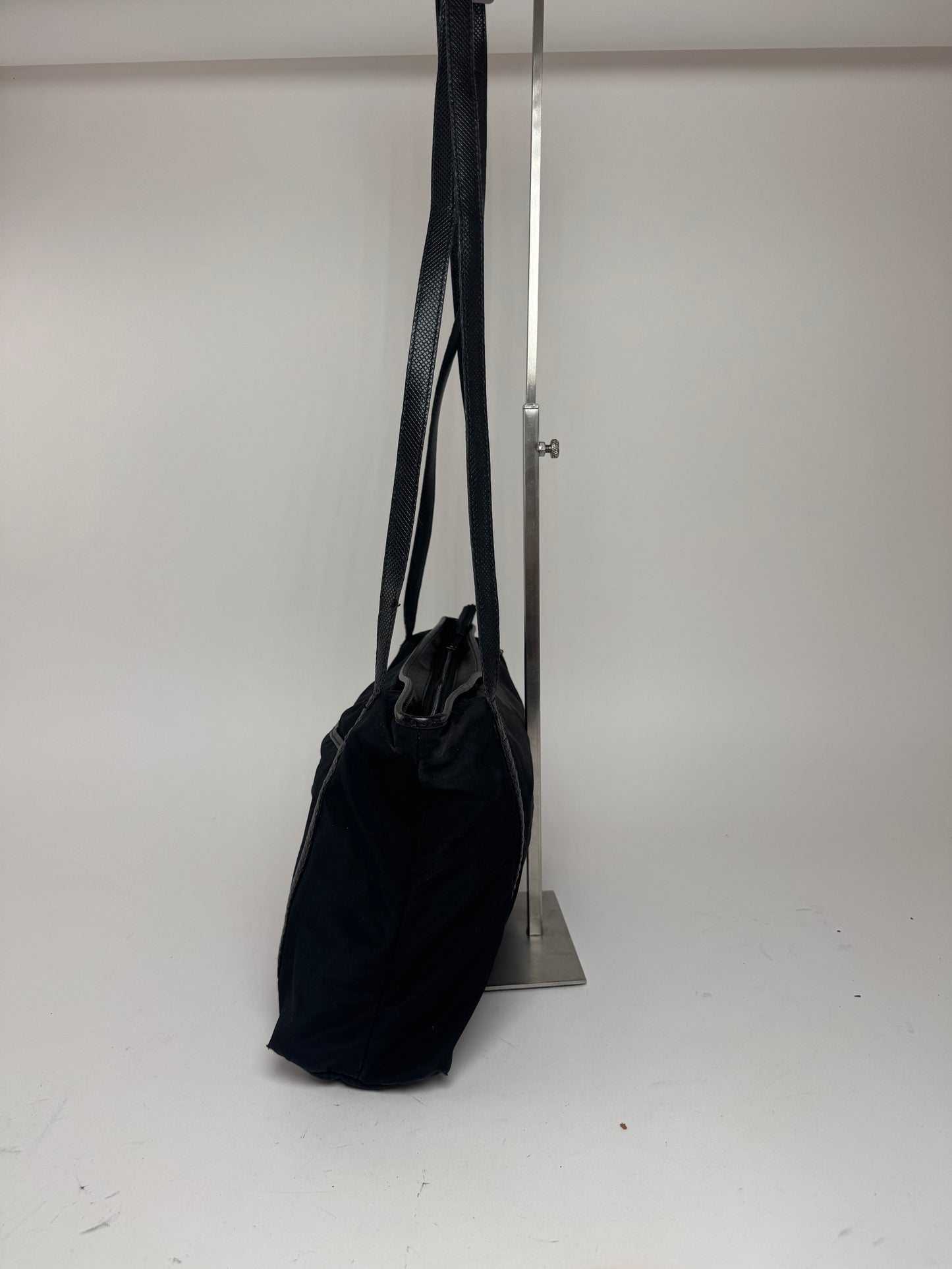 Sac vintage en cuir et coton Bottega Veneta noir