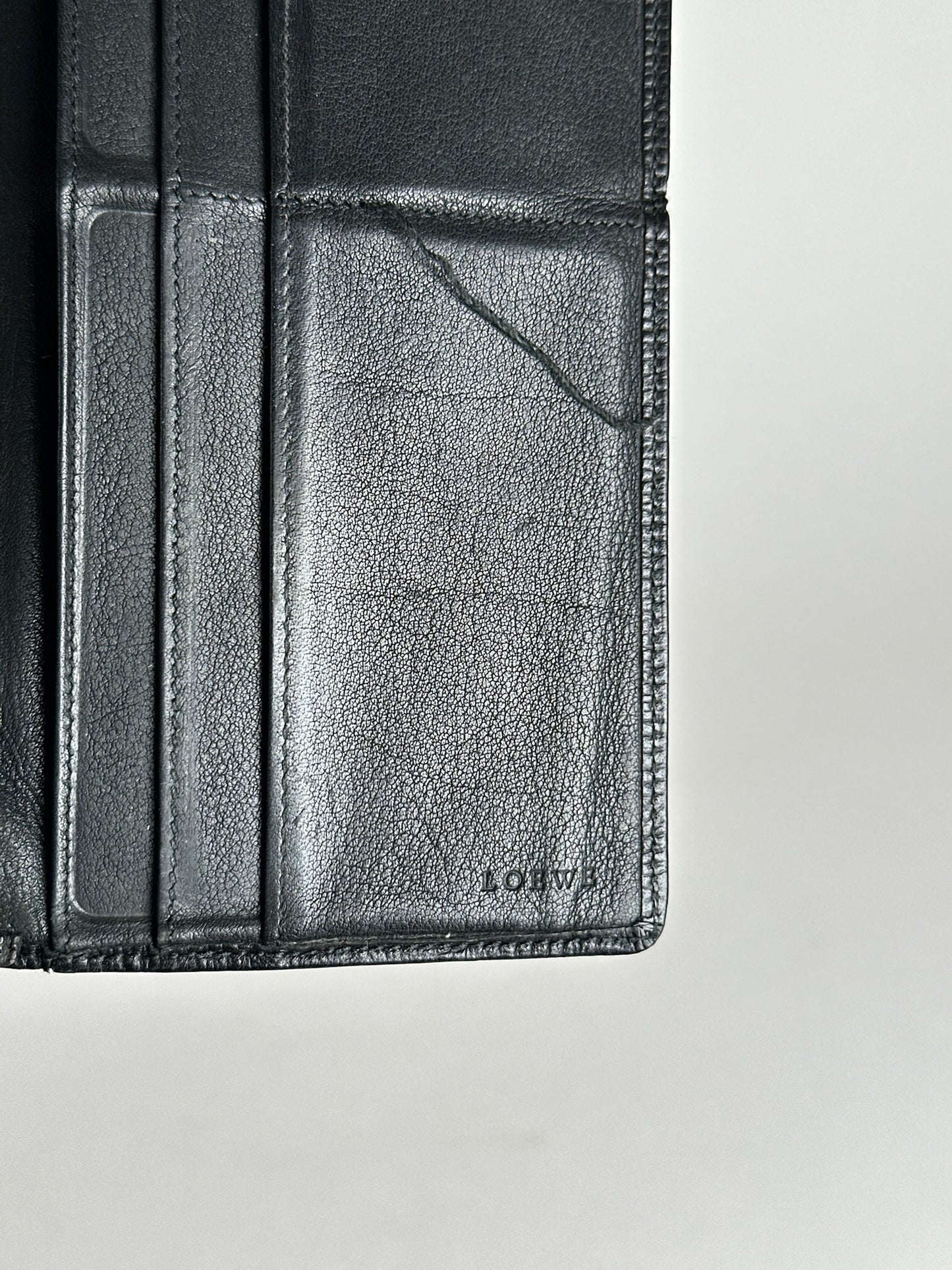 Vintage Loewe Madrid Leather ID holder black