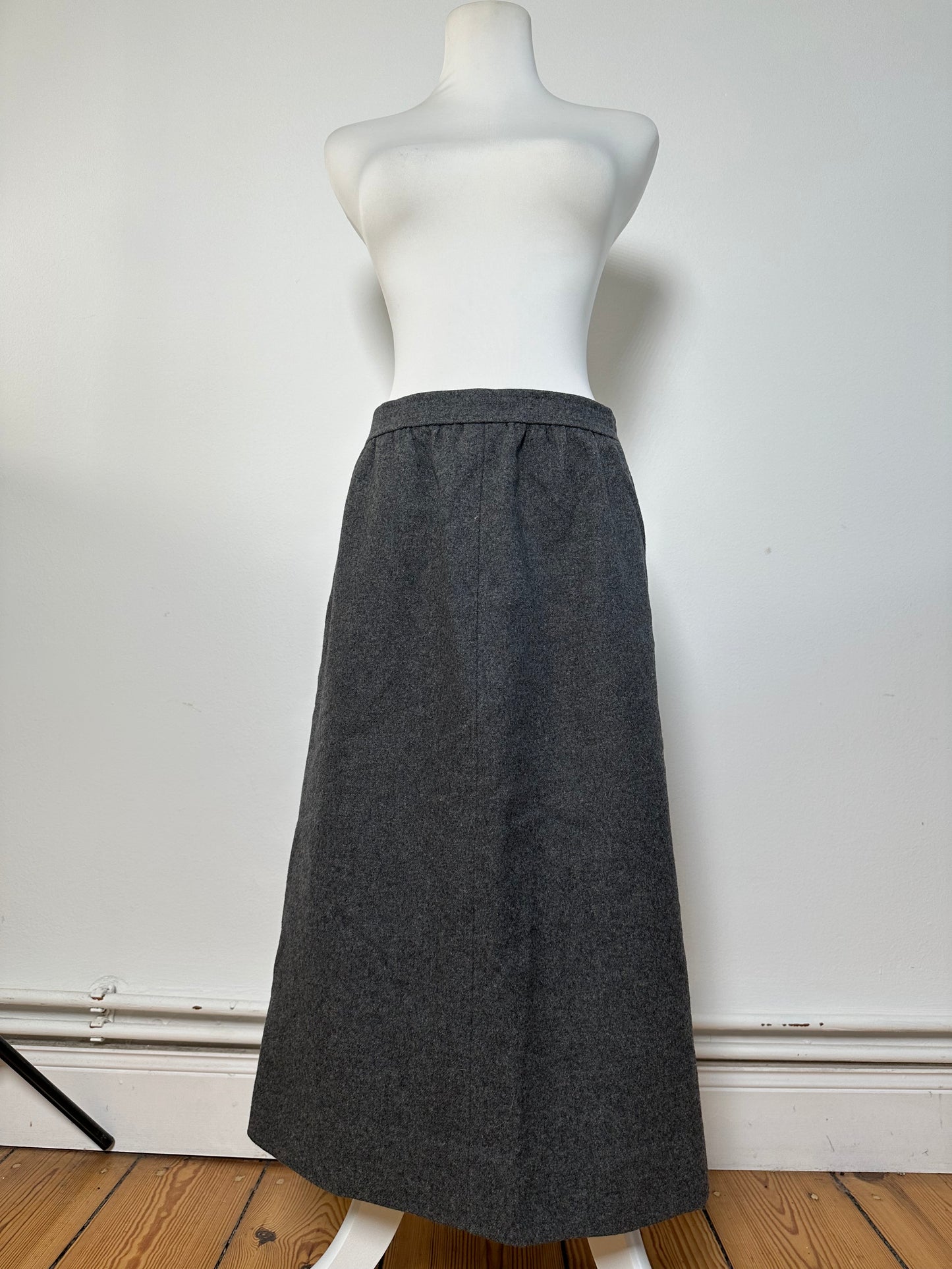 Vintage Givenchy Nouvelle Boutique Wool Skirt Charcoal Grey S