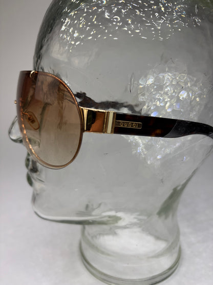 Vintage Gucci Acetate Sunglasses Late 1990s Black Gold