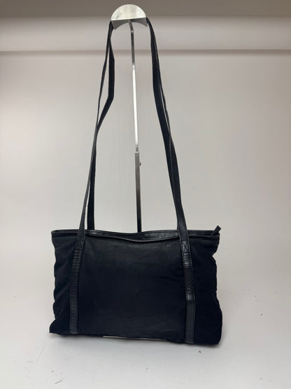 Sac vintage en cuir et coton Bottega Veneta noir