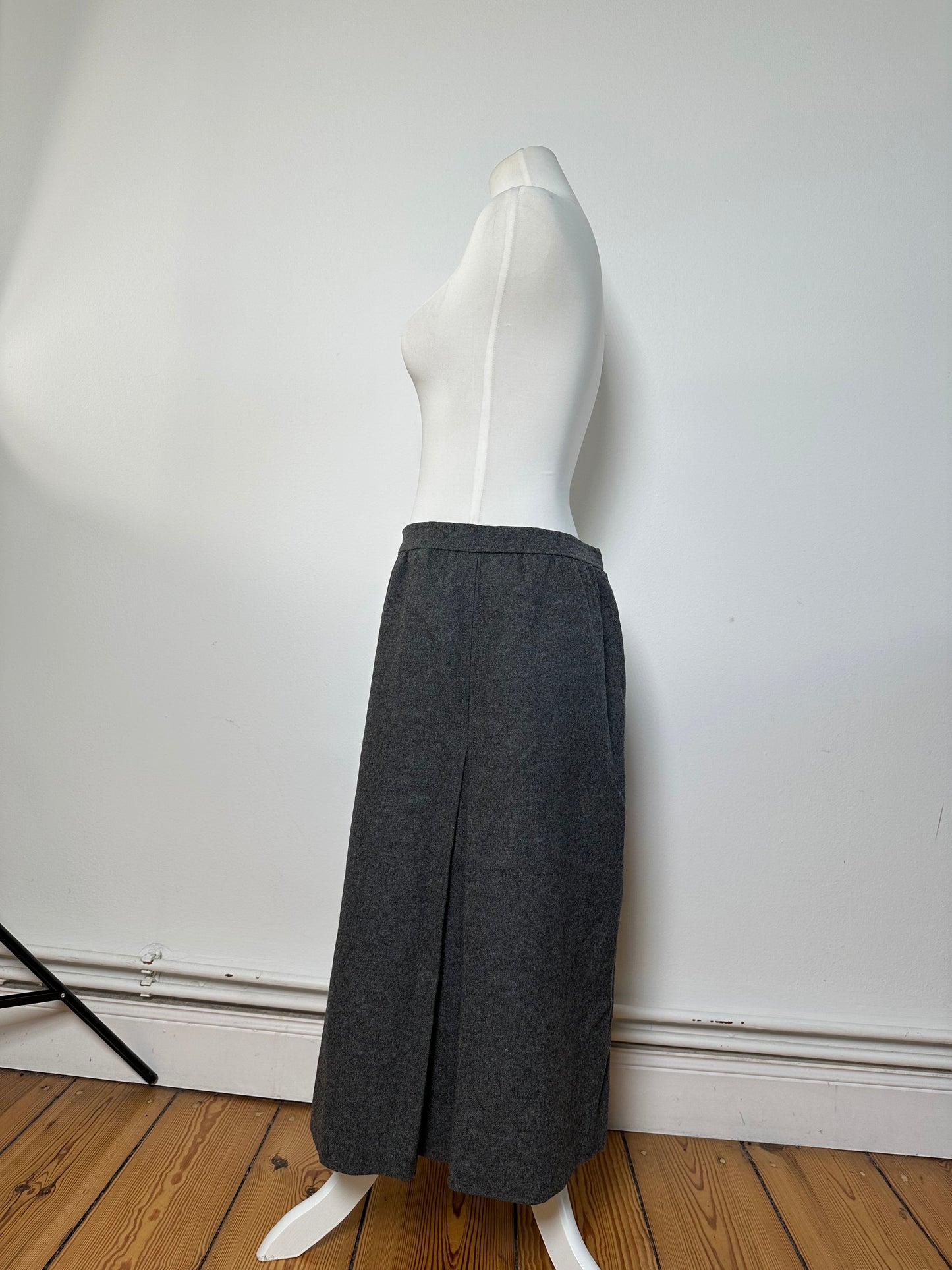 Vintage Givenchy Nouvelle Boutique Wool Skirt Charcoal Grey S