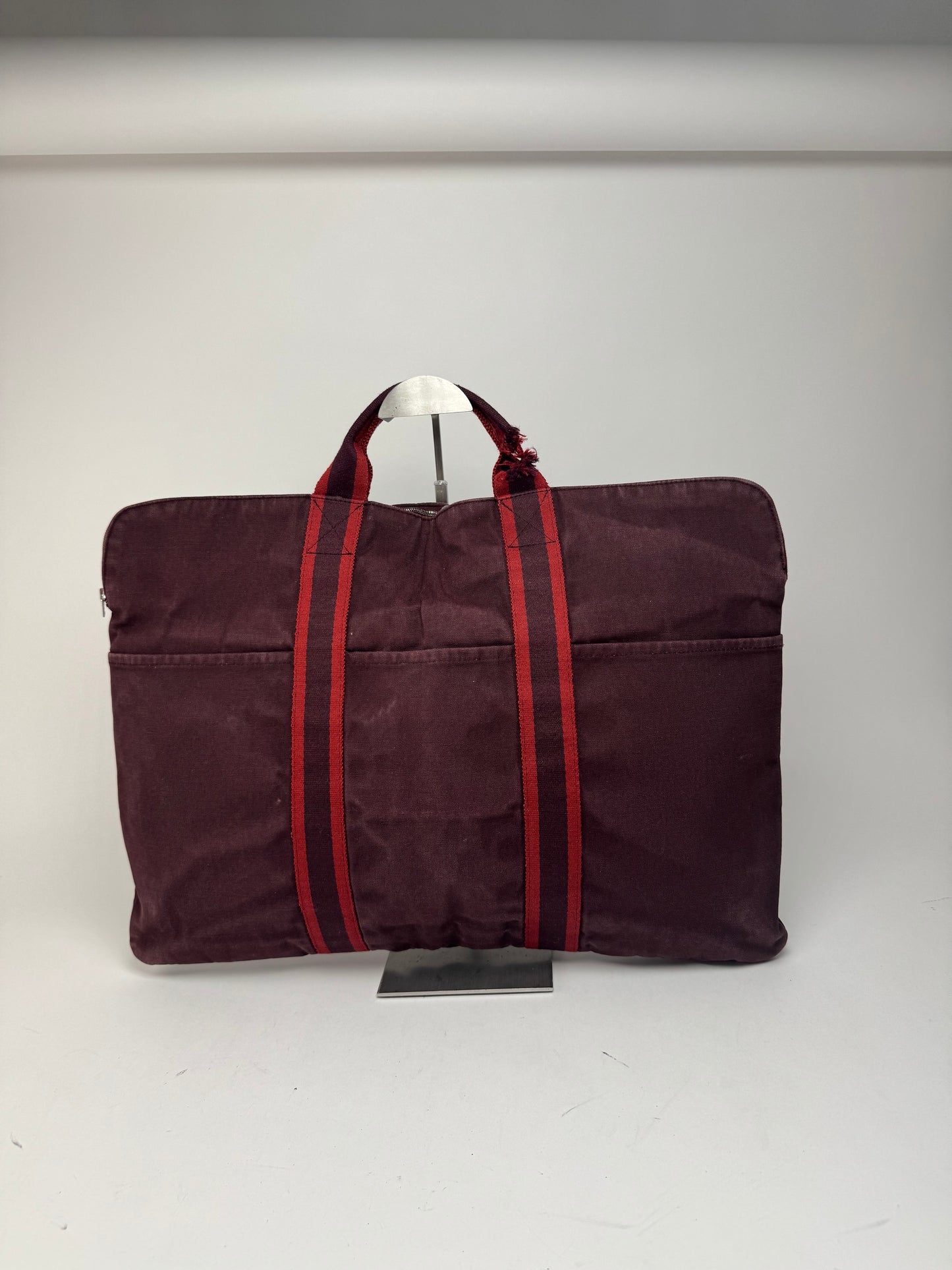 Sac de voyage vintage en toile Hermès violet