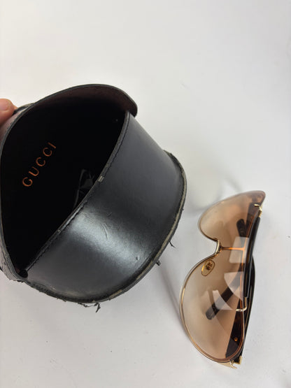Vintage Gucci Acetate Sunglasses Late 1990s Black Gold